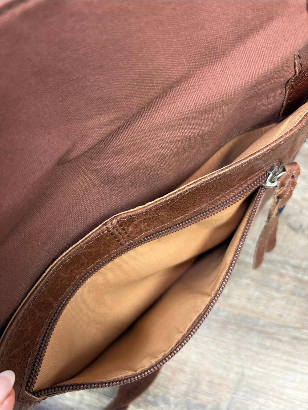 The Sak Brown Leather Convertible Backpack Crossbody Bag - Picture 4 of 14